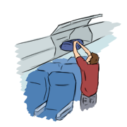 Stow your carry on luggage